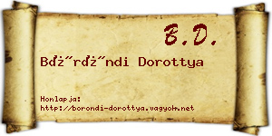Böröndi Dorottya névjegykártya